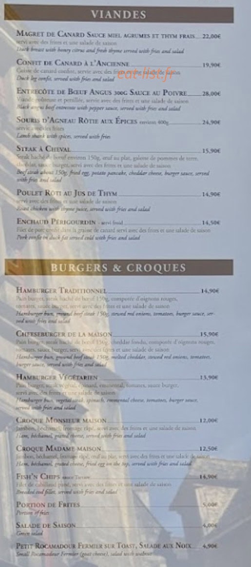 Brasserie costa — carte page 3