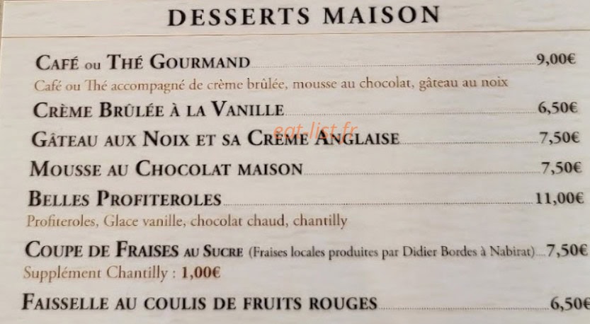 Brasserie costa — carte page 6