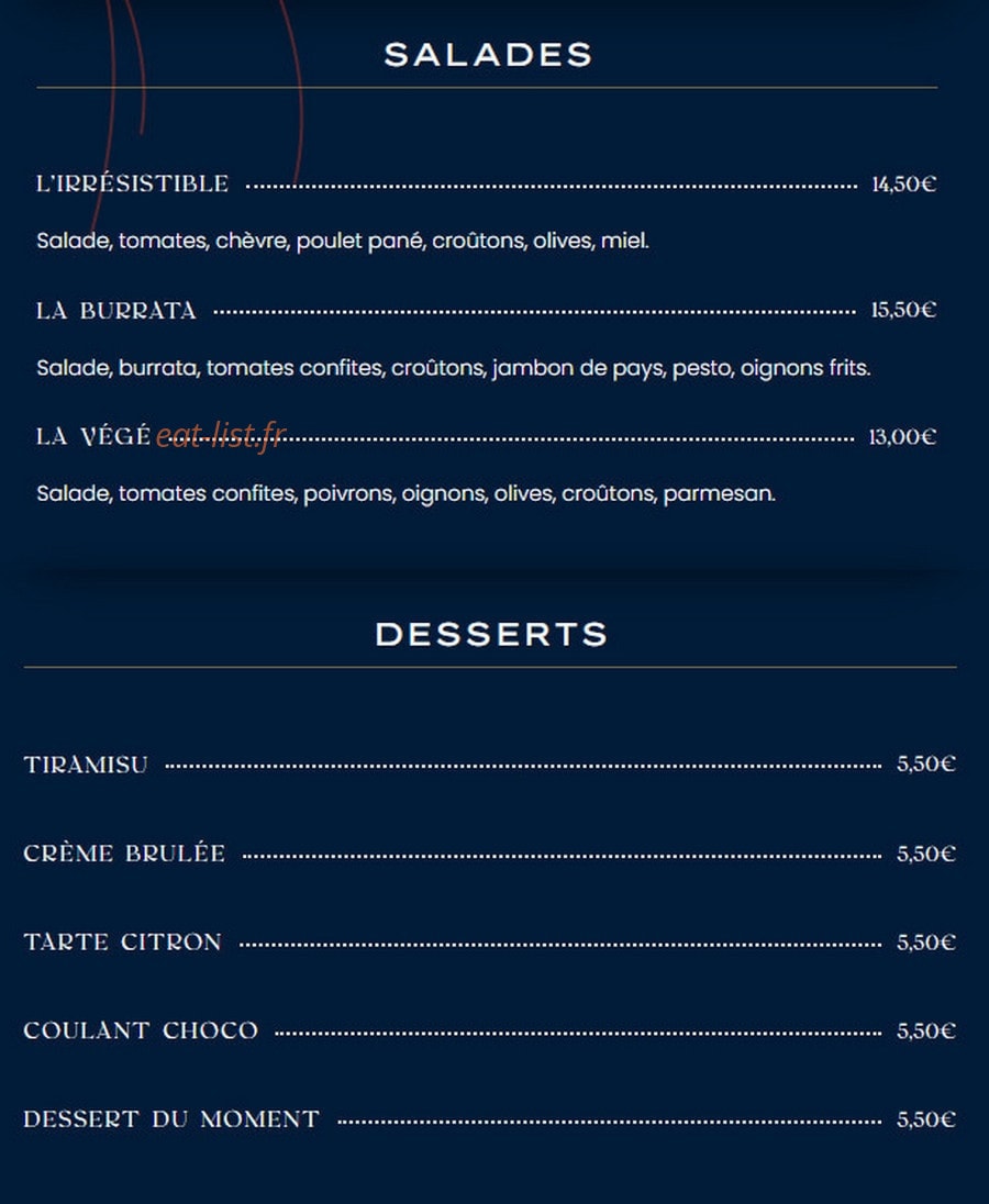 Chez Ozil — carte page 3