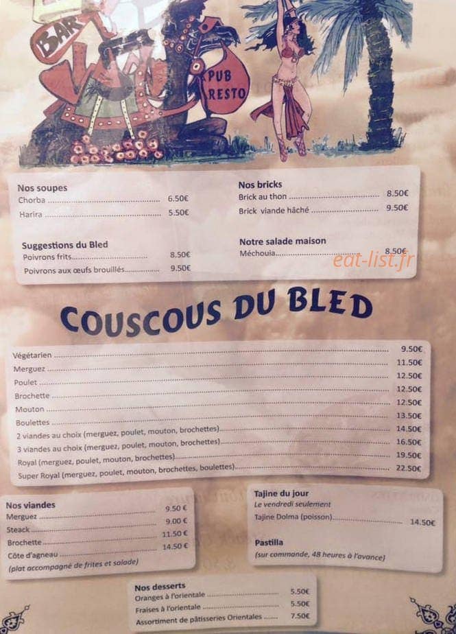 Comptoir Gourmand — carte page 1