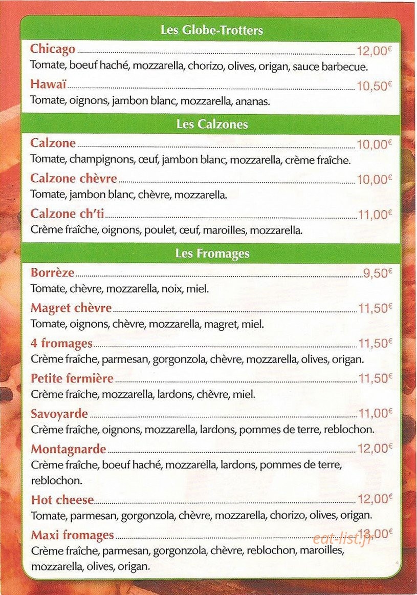 Coté pizza — carte page 3