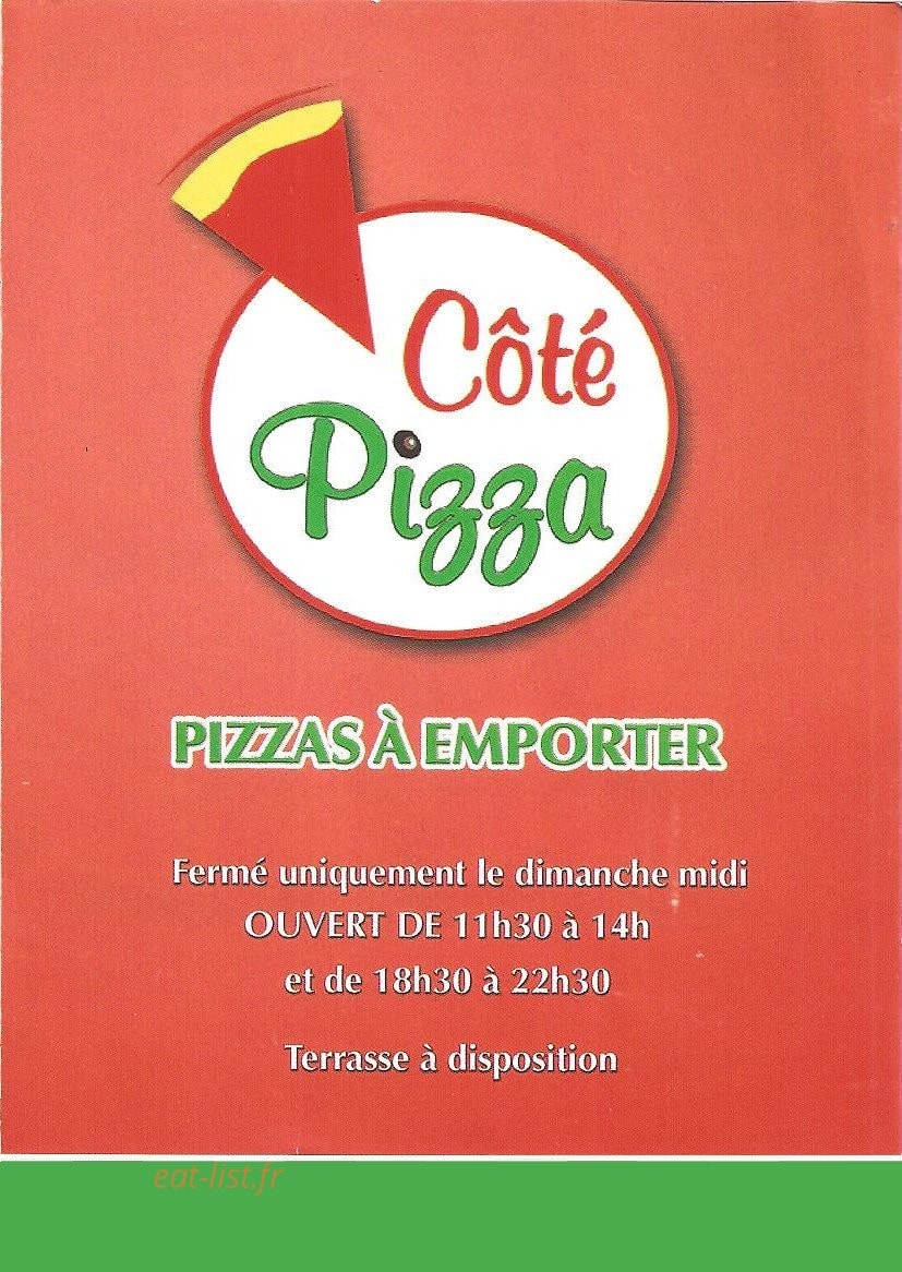 Coté pizza — carte page 1