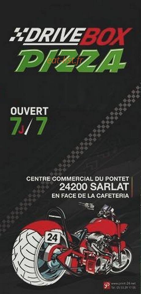 Drivebox Pizza — carte page 1