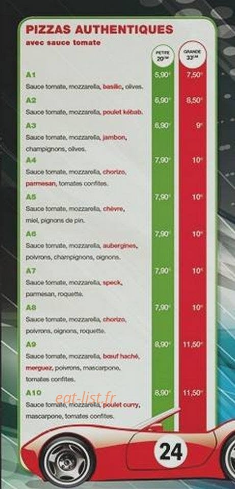 Drivebox Pizza — carte page 2