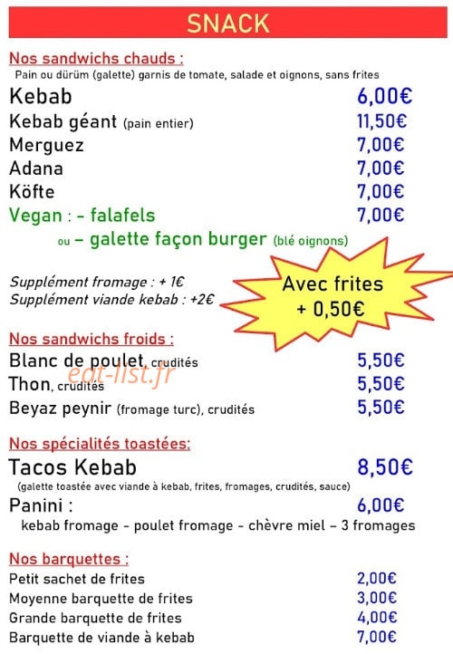 Etoile Kebab — carte page 3