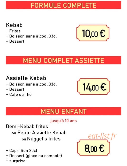 Etoile Kebab — carte page 2