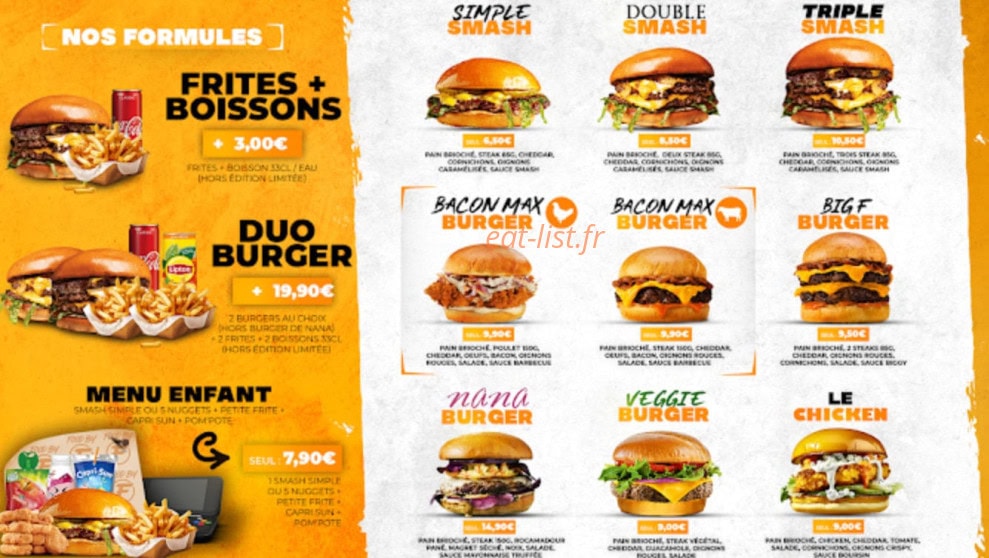 Food By F — carte page 1