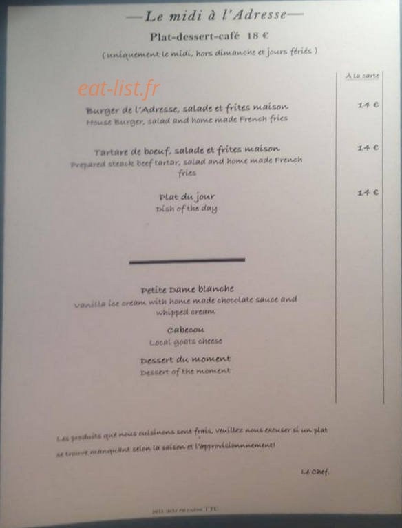 L'Adresse — carte page 5
