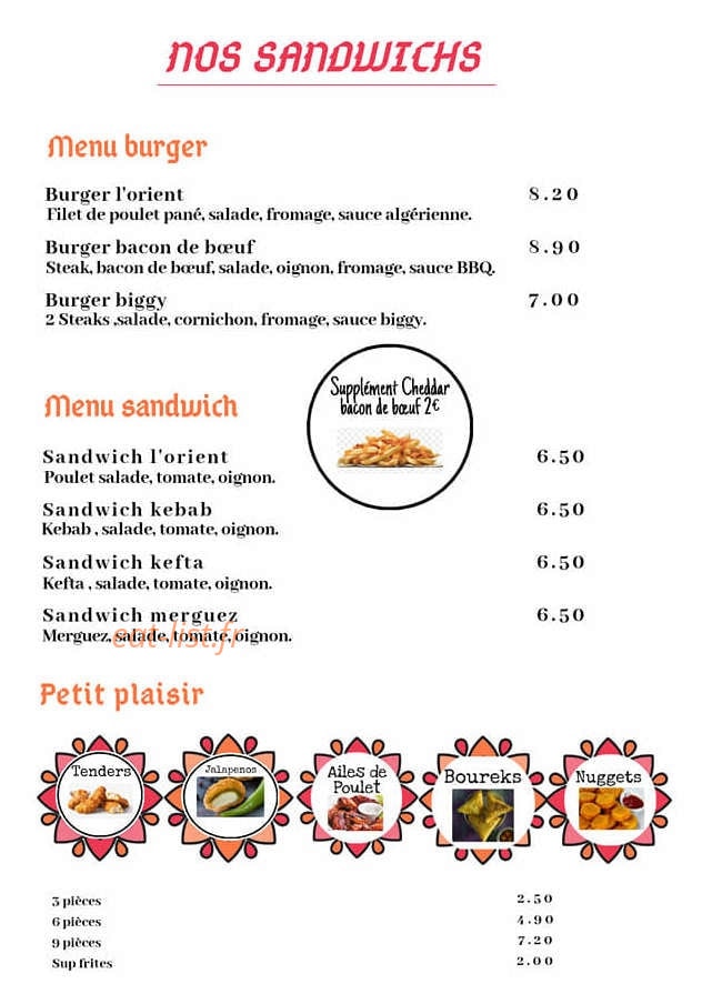 L'orient kebab — carte page 3