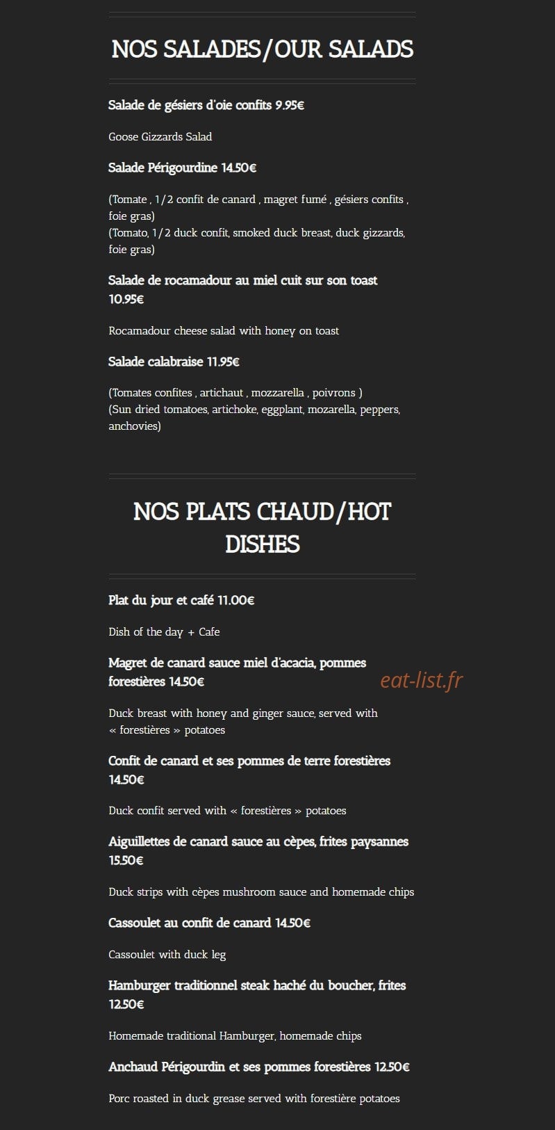 Le Bacchus — carte page 2
