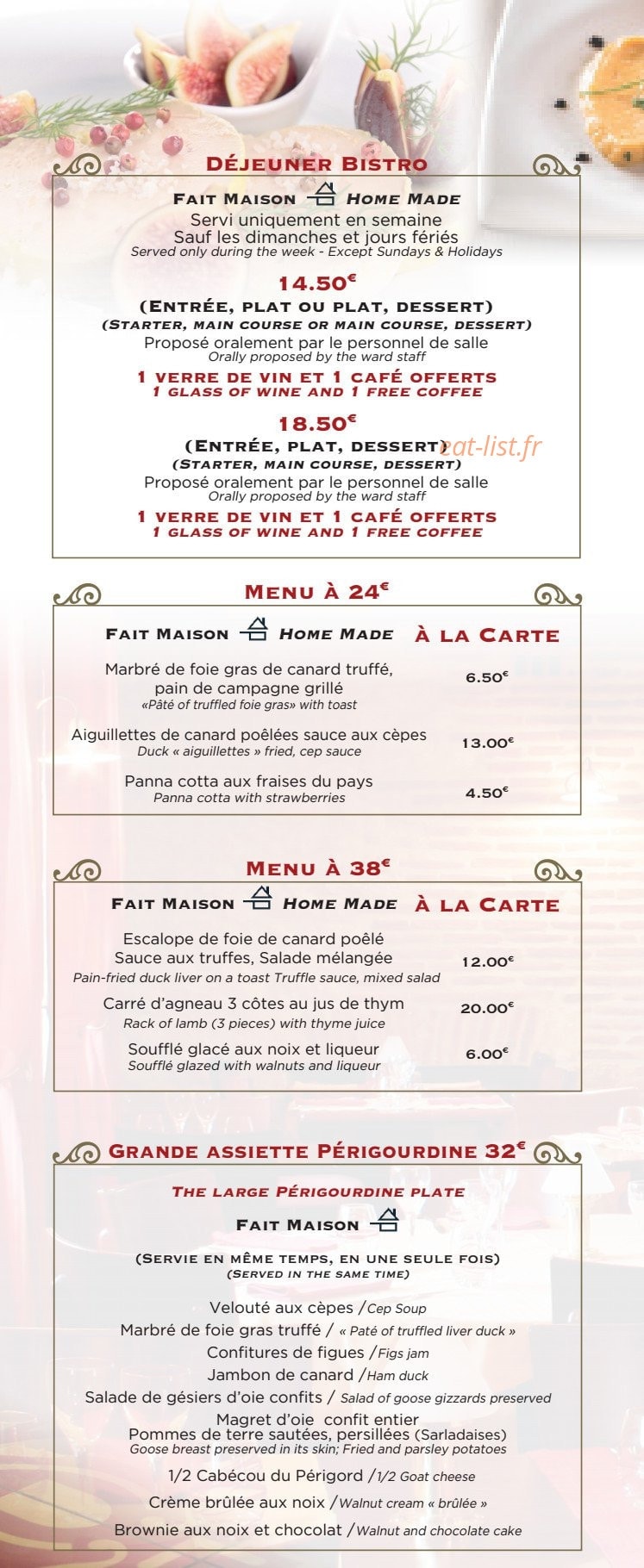 Le Bistro de l'Octroi — carte page 2