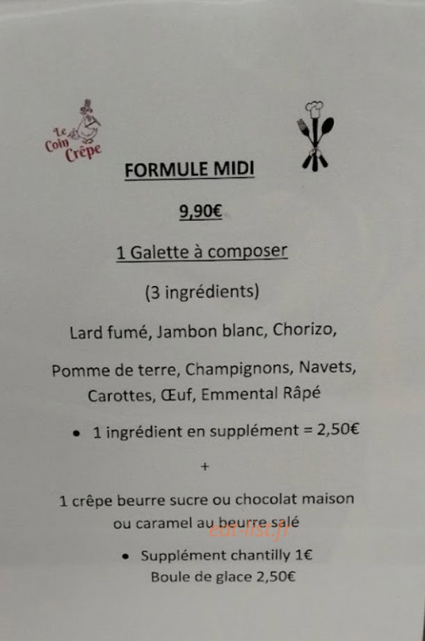Le coin crêpe — carte page 1