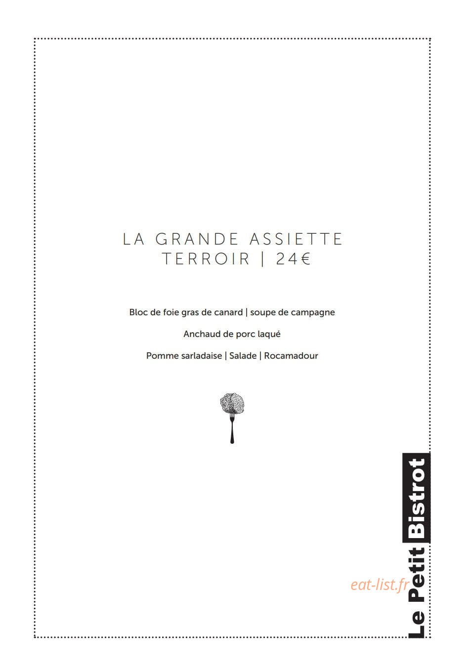 Le petit Bistrot — carte page 3