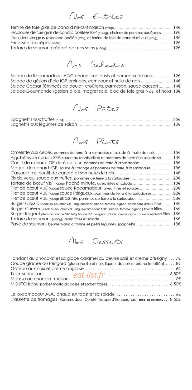 Le Régent — carte page 2