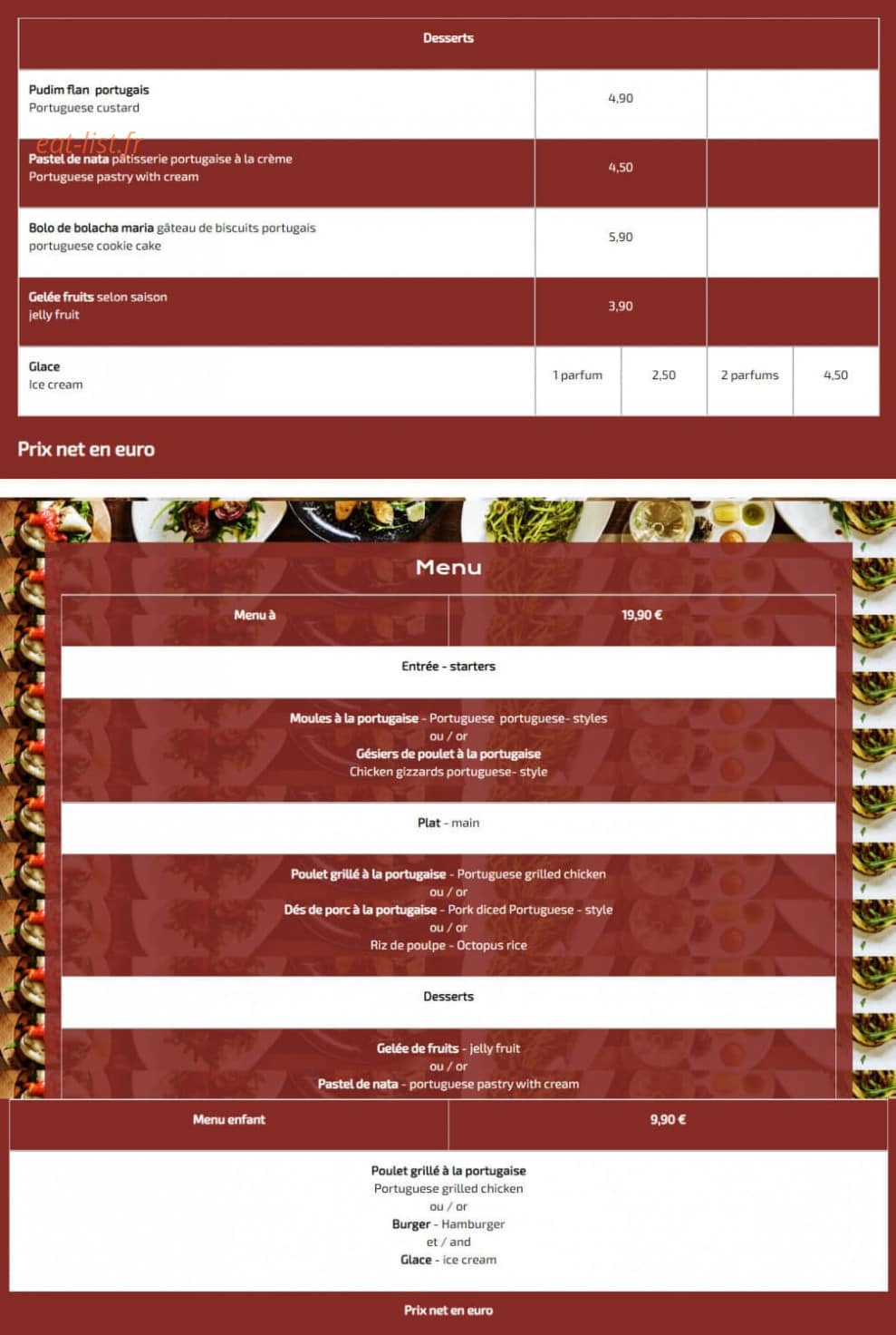 Les saveurs du portugals — carte page 2