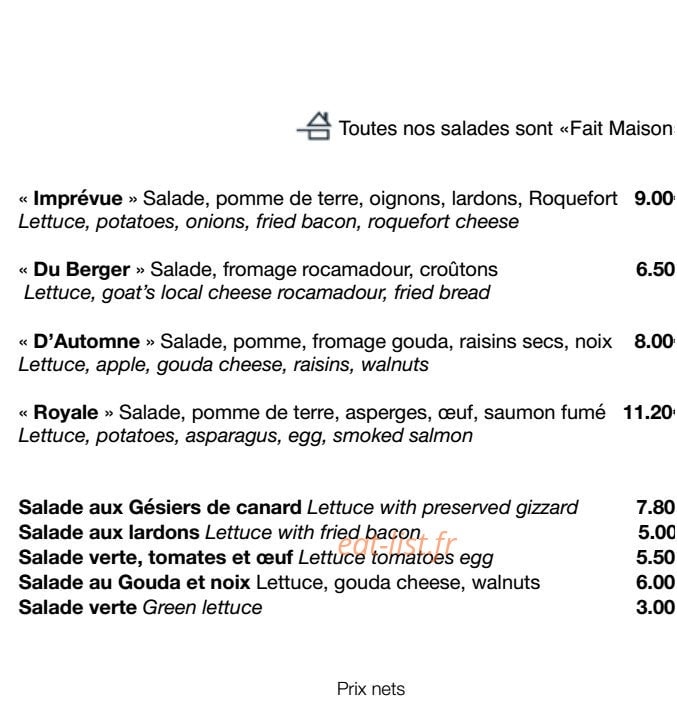 Les Tulipes — carte page 13