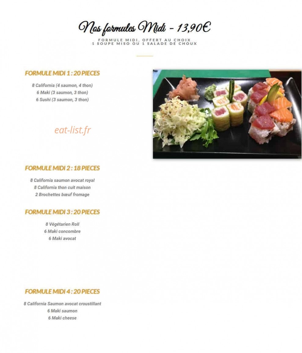 Carte et menu de Perigord Sushi & Wok à Sarlat la Caneda — Formules midis