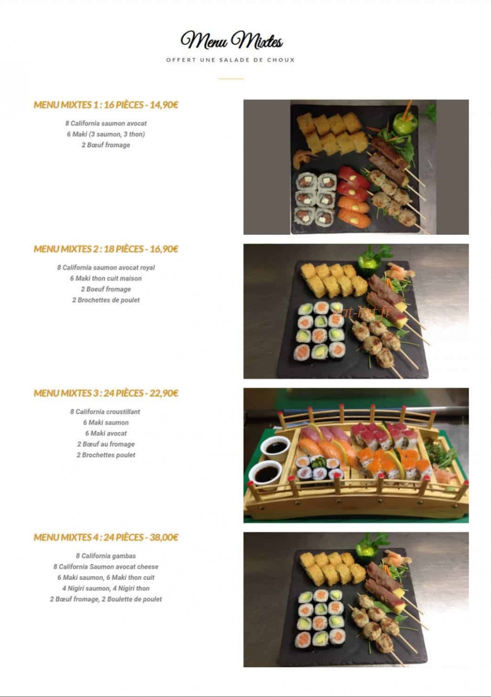 Carte et menu de Perigord Sushi & Wok à Sarlat la Caneda — Menu