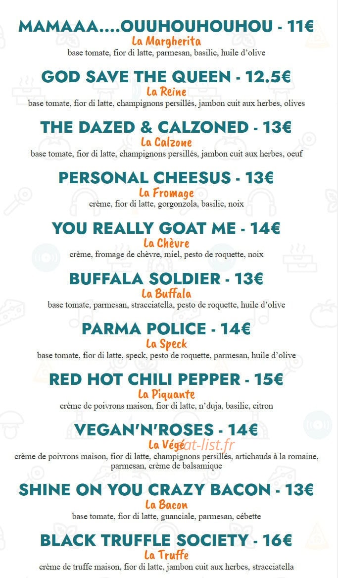 Pizza Records — carte page 1