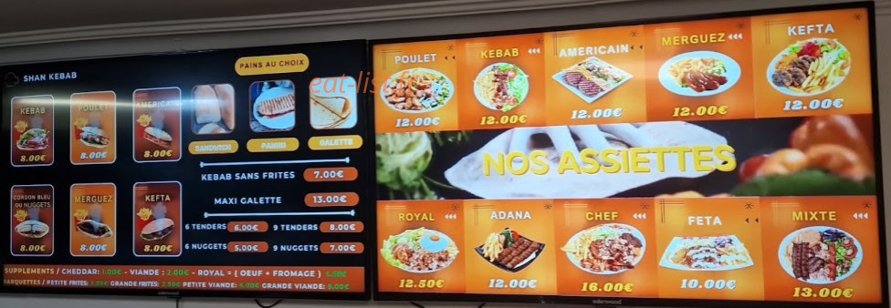 Shan kebab — carte page 1