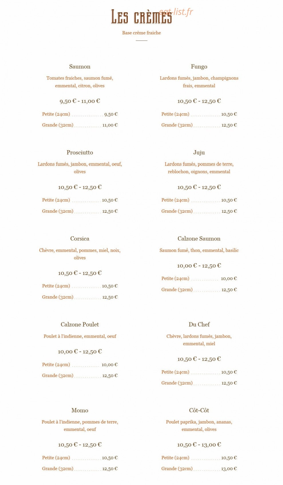 Bambou Pizza — carte page 4
