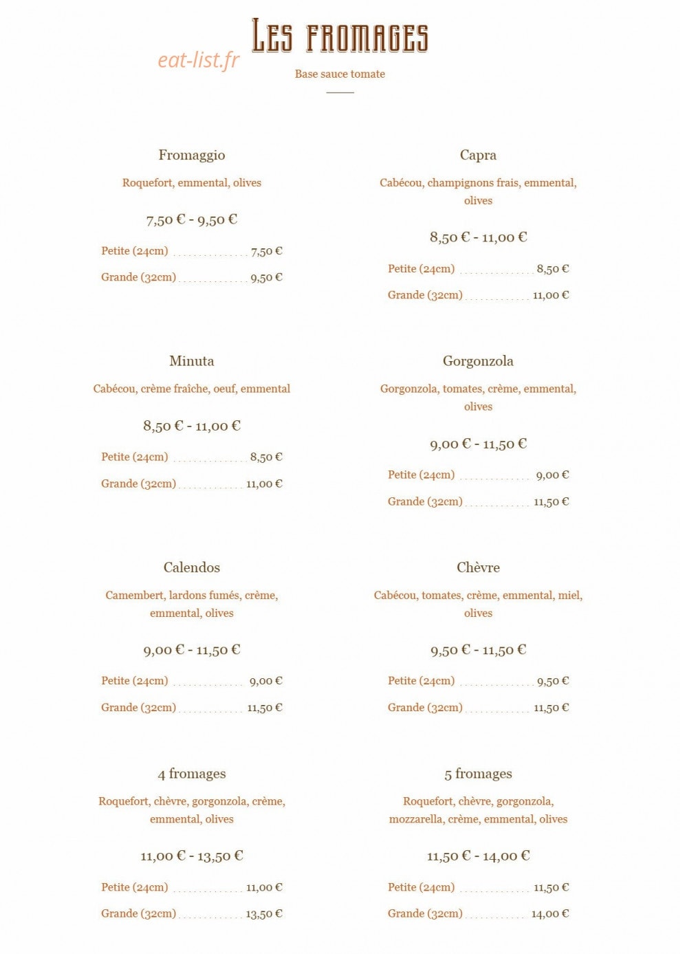 Bambou Pizza — carte page 6
