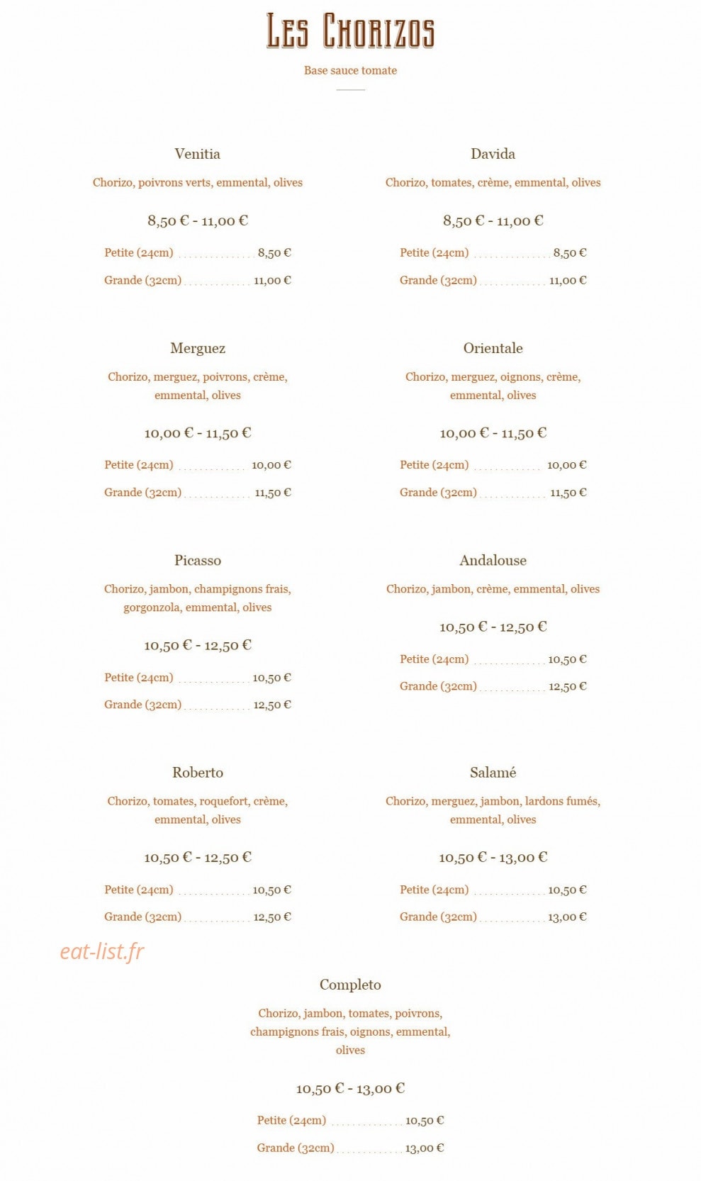Bambou Pizza — carte page 3