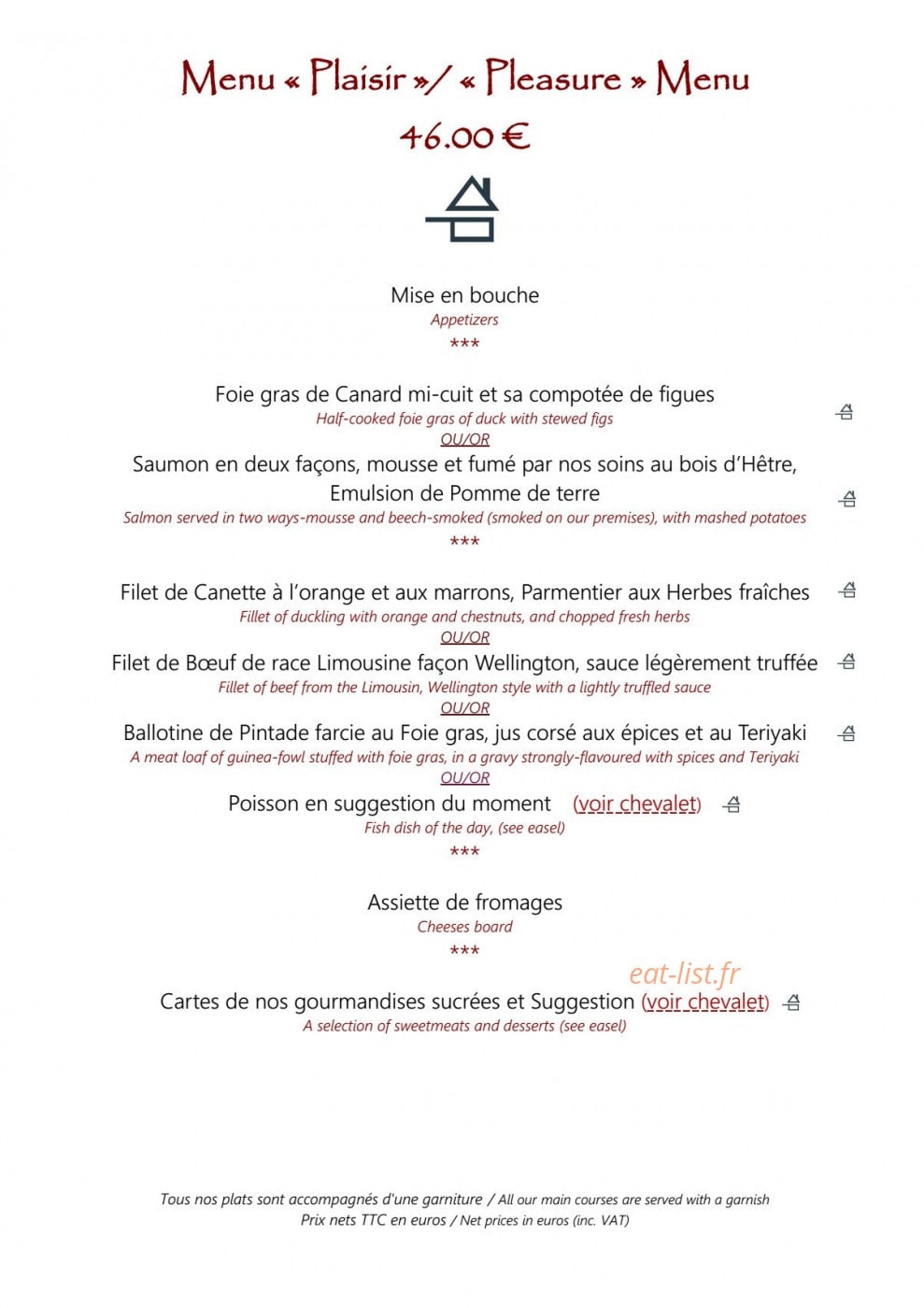 La Petite Tonnelle — carte page 5