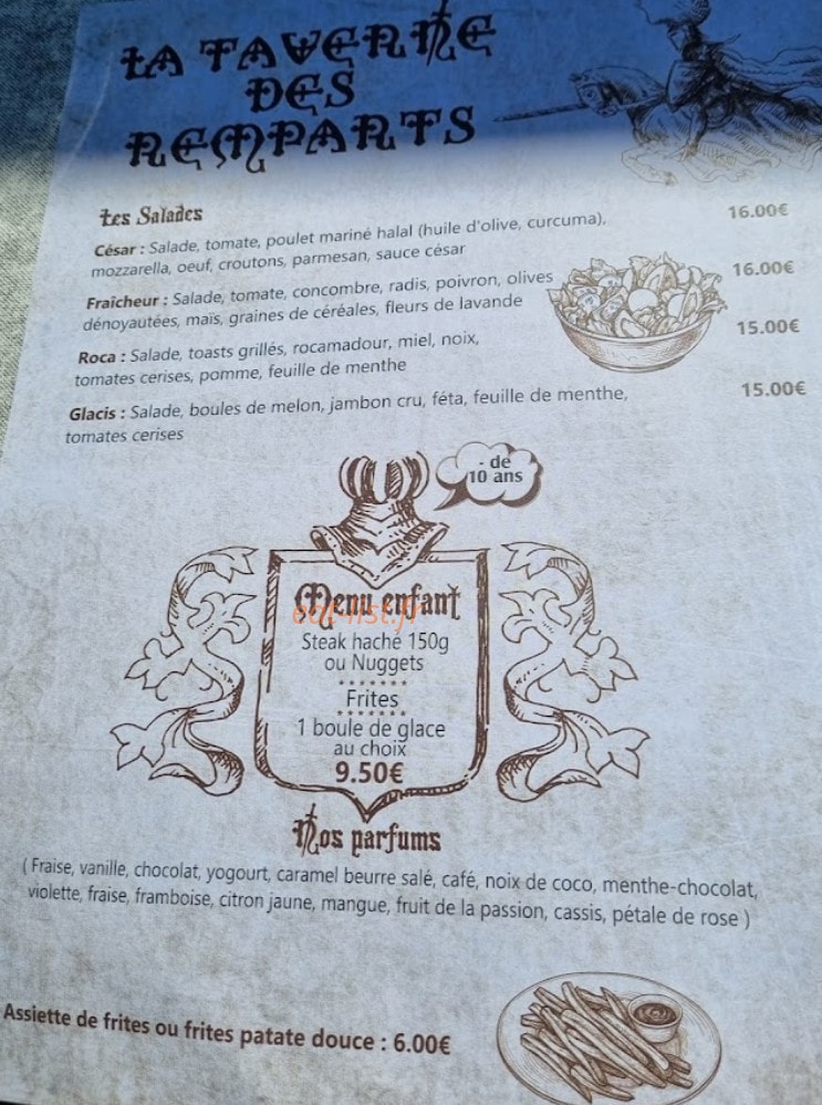 Carte et menu de La Taverne des Remparts à Beynac et Cazenac — Les salades