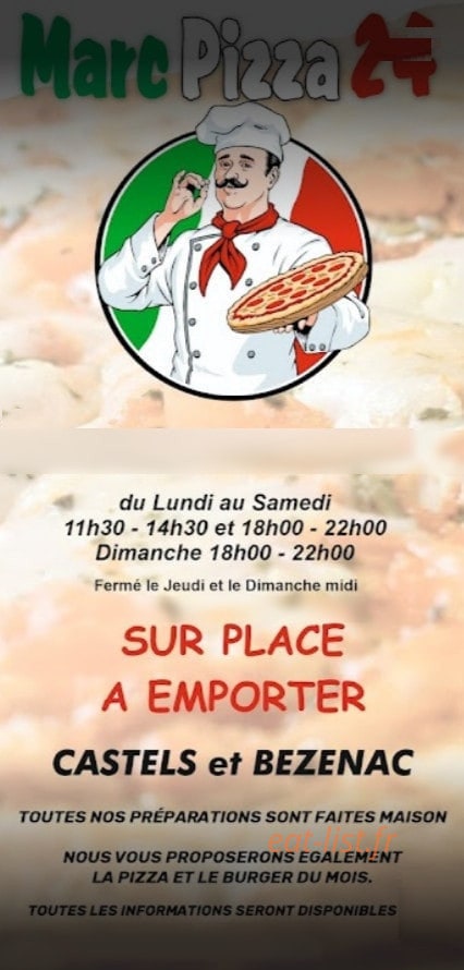 Marc Pizza 24 — carte page 1