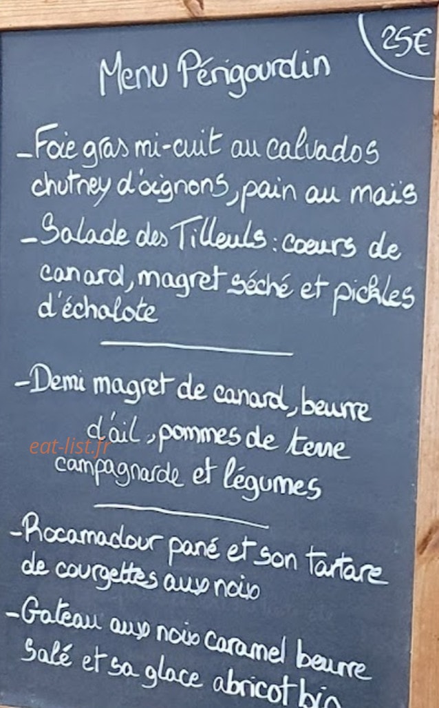 Auberge Des Tilleuls — carte page 1