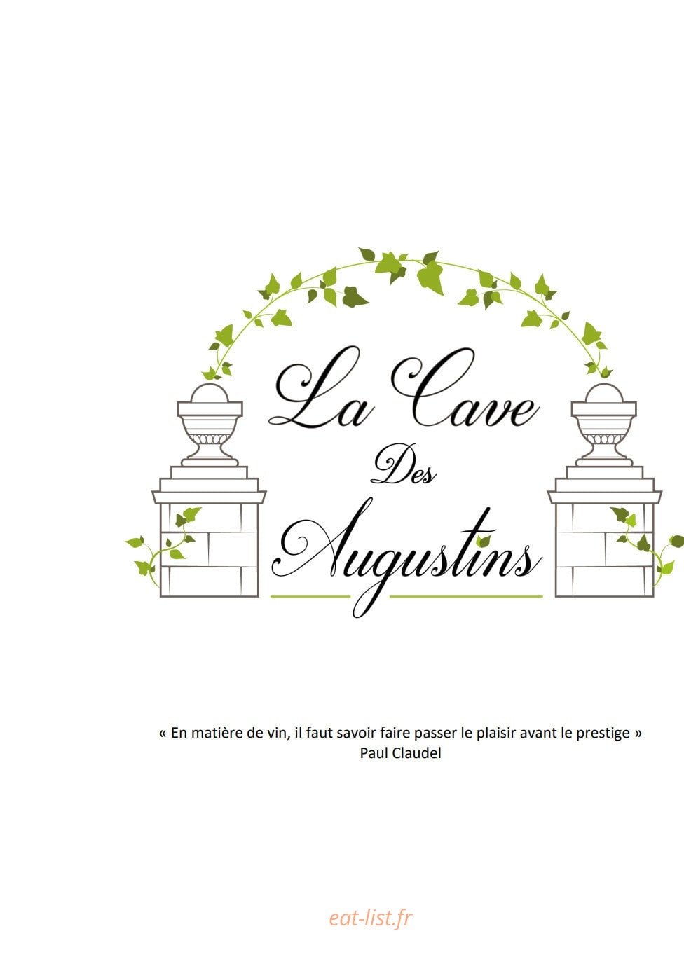 Hôtel Restaurant des Augustins — carte page 8