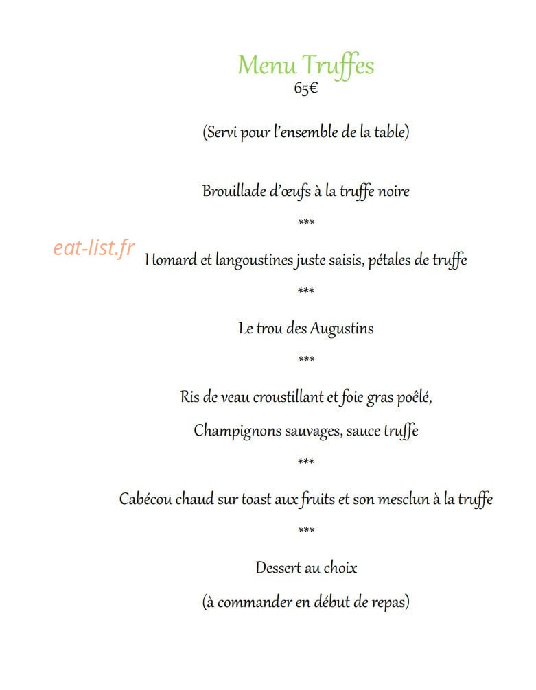 Hôtel Restaurant des Augustins — carte page 6