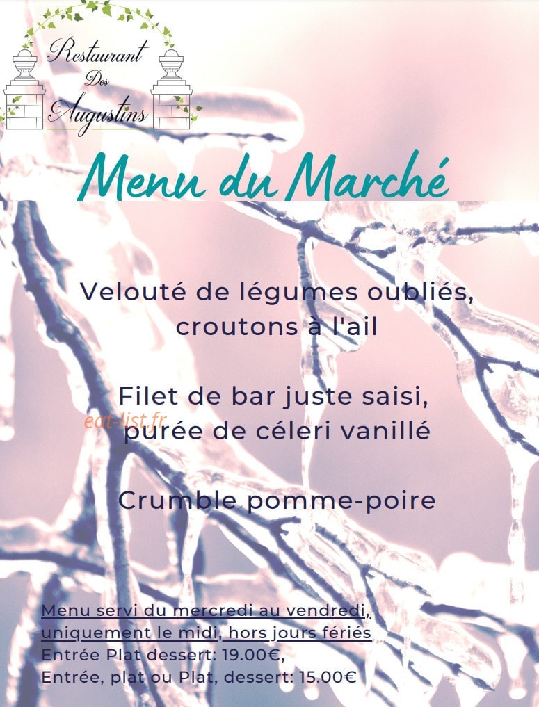 Hôtel Restaurant des Augustins — carte page 3