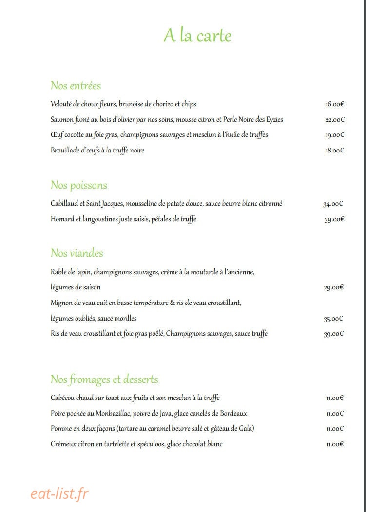 Hôtel Restaurant des Augustins — carte page 7