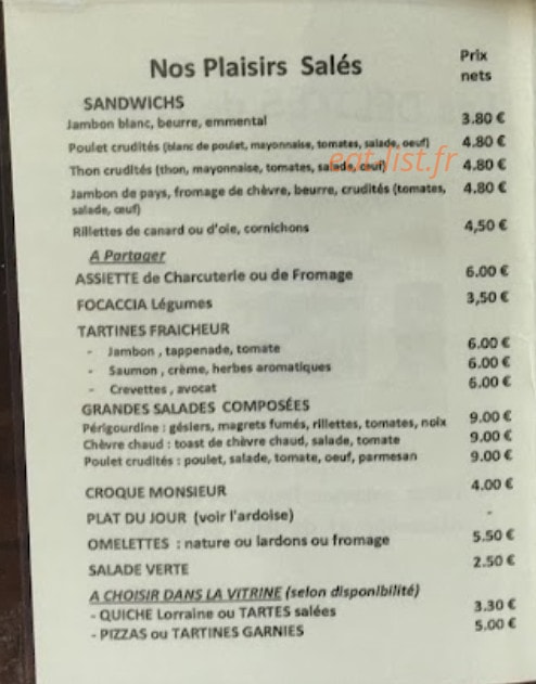 Les Gourmandises de Lucco — carte page 2