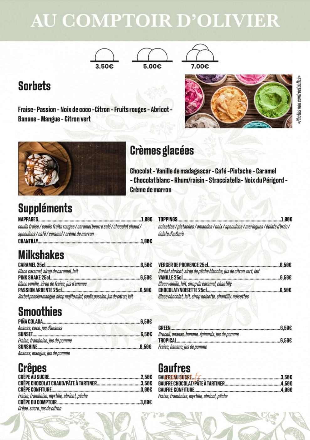 Au comptoir d’Olivier — carte page 6