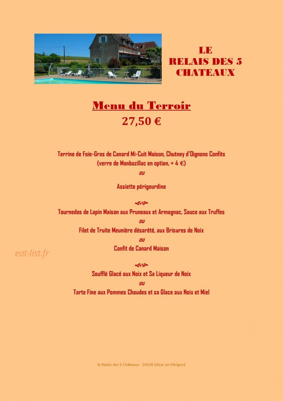 Le relais des 5 châteaux — carte page 2