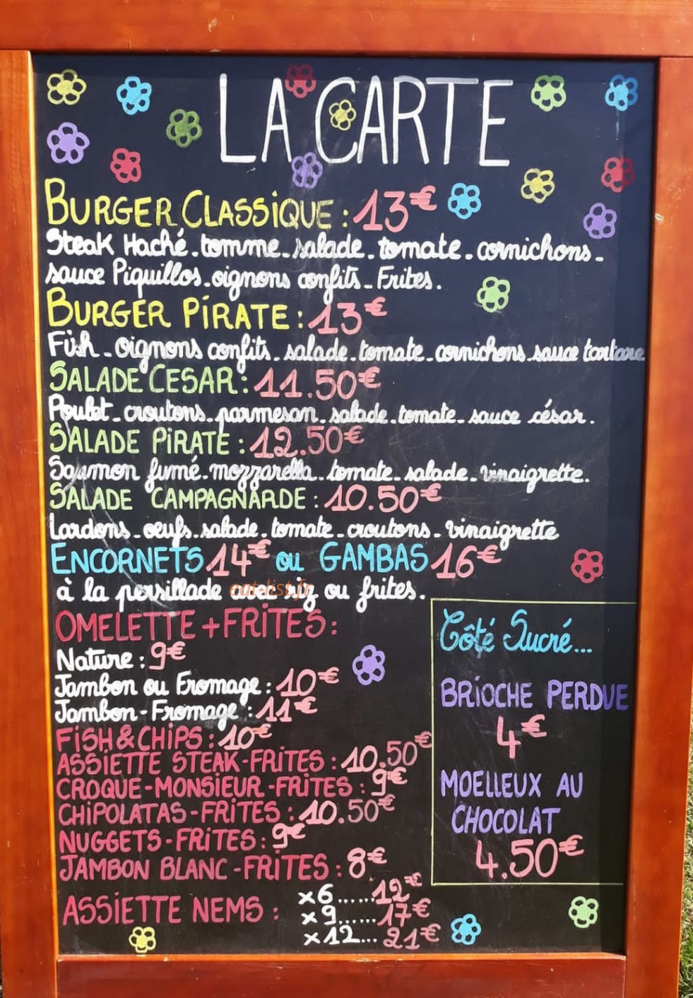 Snack des Pirates — carte page 1