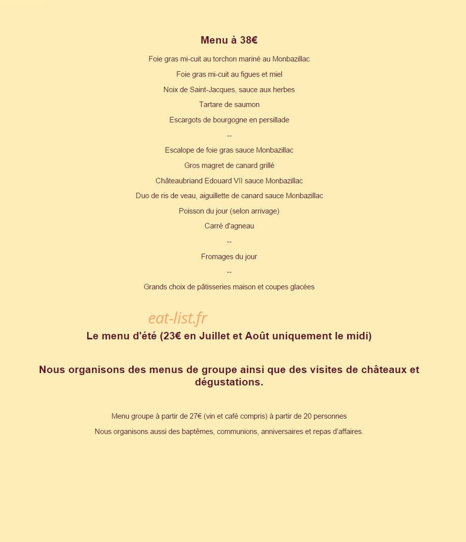 A La Grappe d'Or — carte page 2