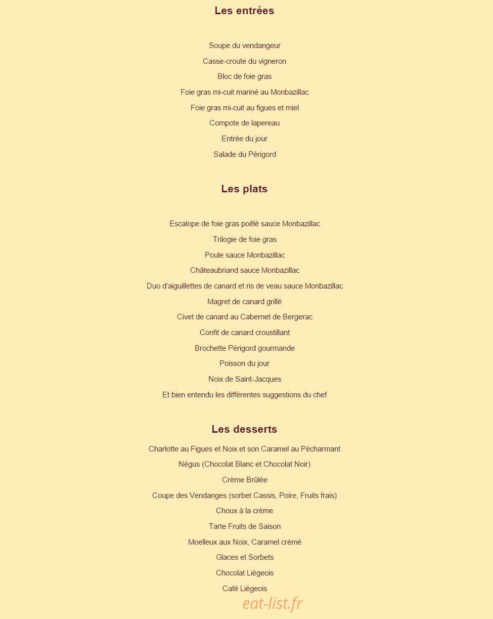 A La Grappe d'Or — carte page 3