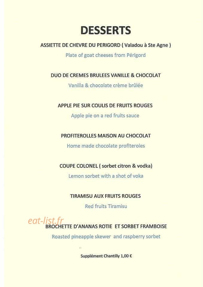 Le Relais de Monestier — carte page 3