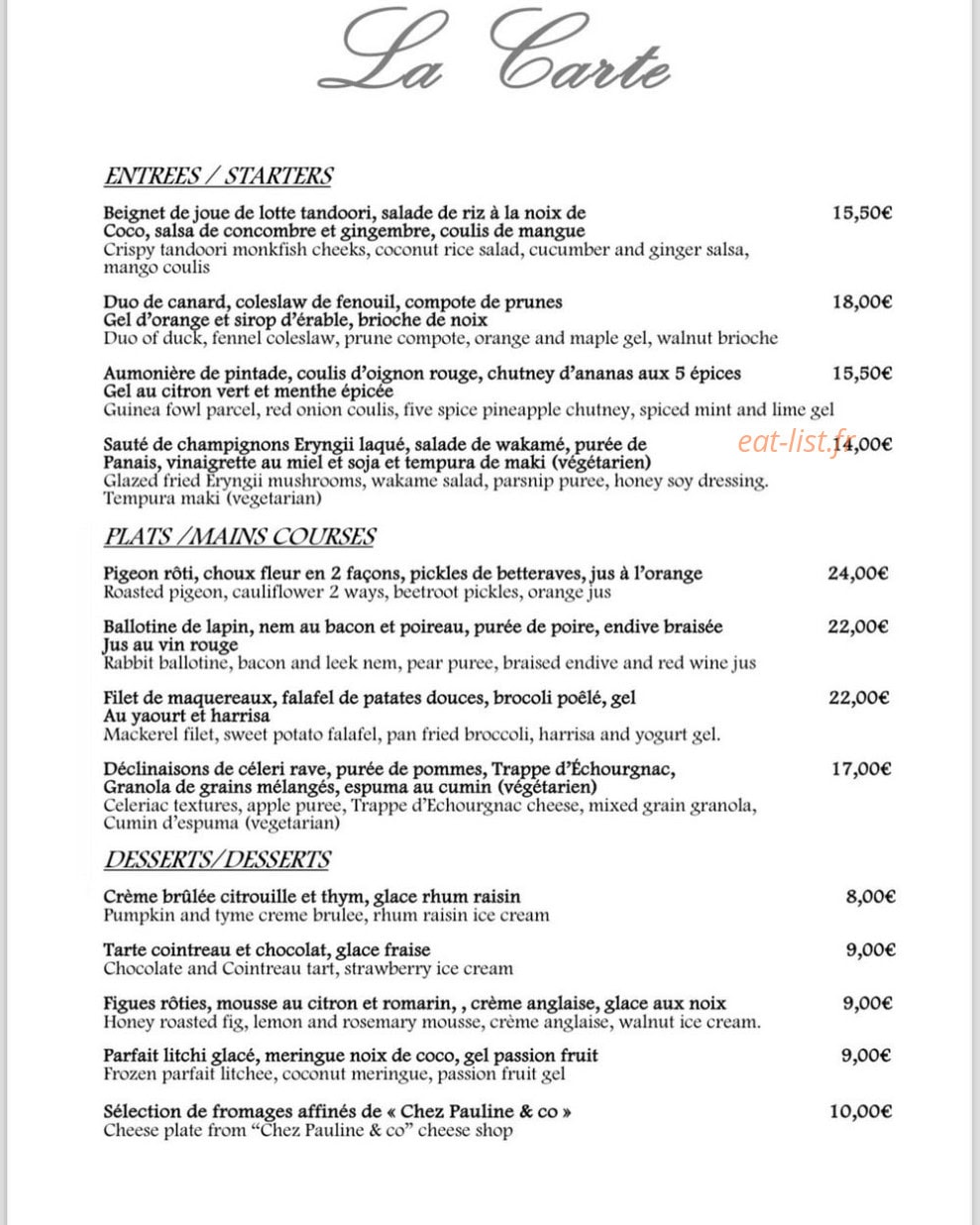 Mélange — carte page 1