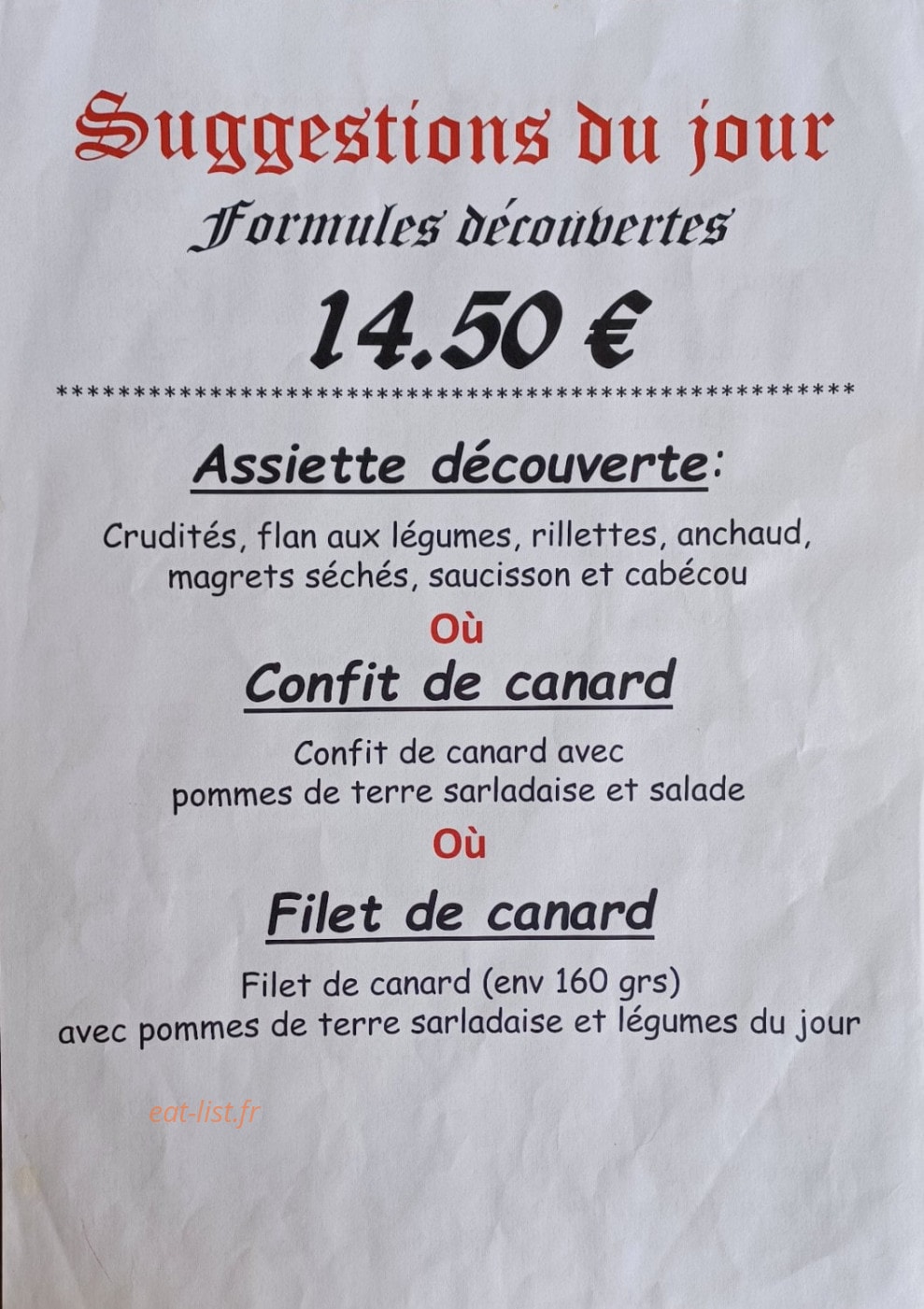 Bar du Chateau — carte page 6