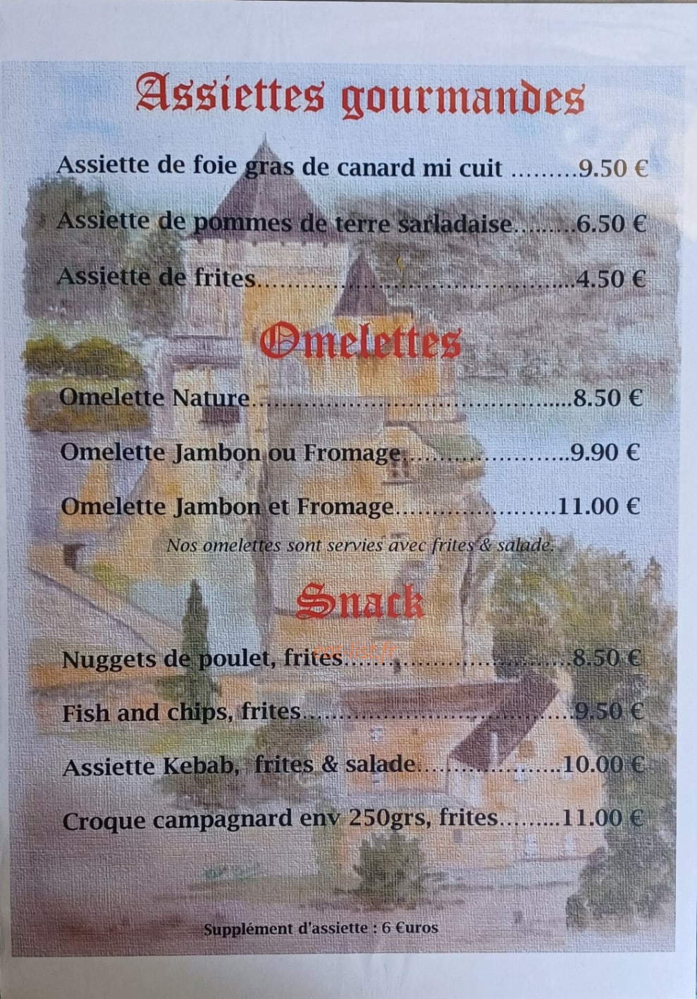 Bar du Chateau — carte page 4