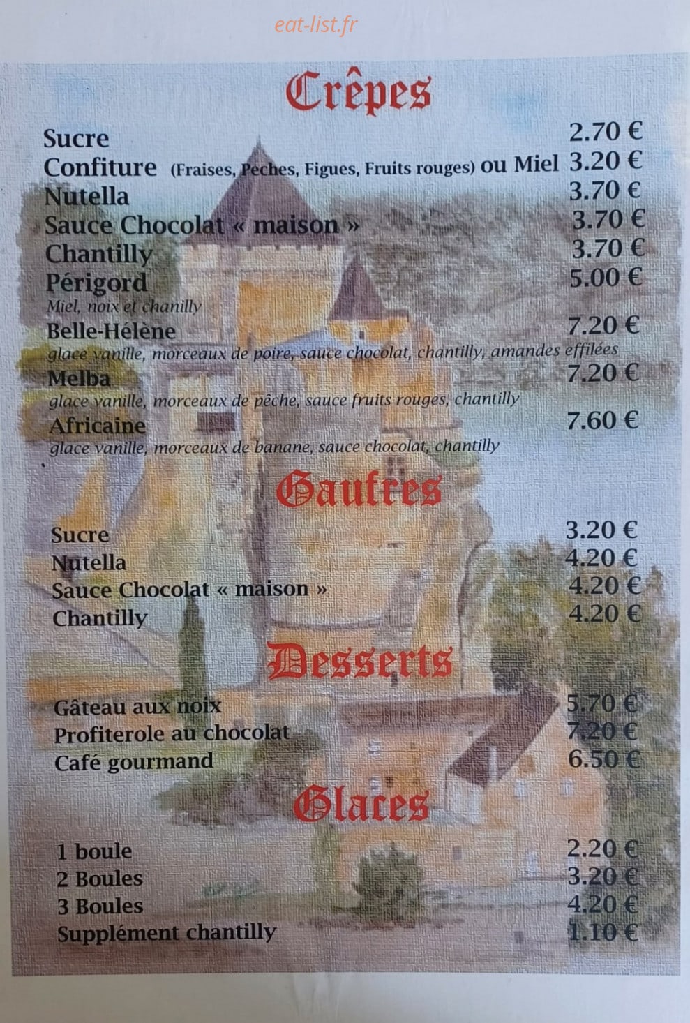 Bar du Chateau — carte page 5