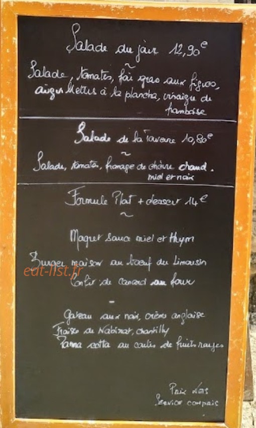 La Taverne — carte page 2
