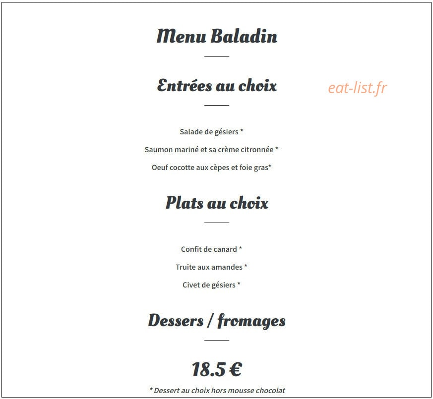 La Promenade — carte page 6