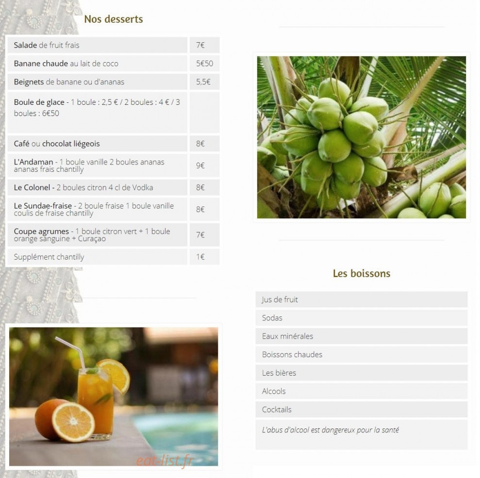 Sawadee — carte page 2