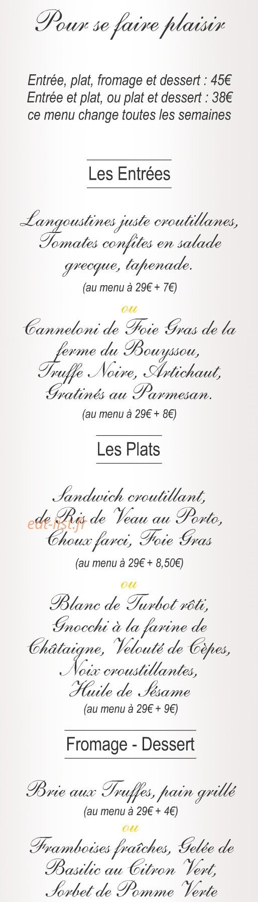 Le Petit Paris — carte page 3